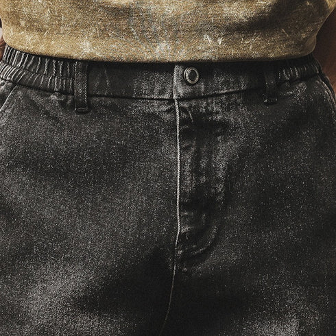 Vintage Wash Side Line Denim Jogger Pants P1828